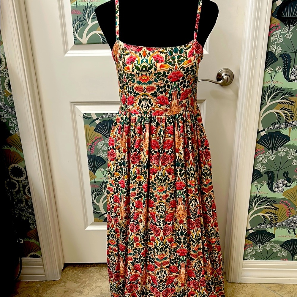 NWOT Floral Spaghetti Strap Dress 100% Rayon XL